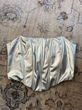 Windsor Silver Strapless Corset Top